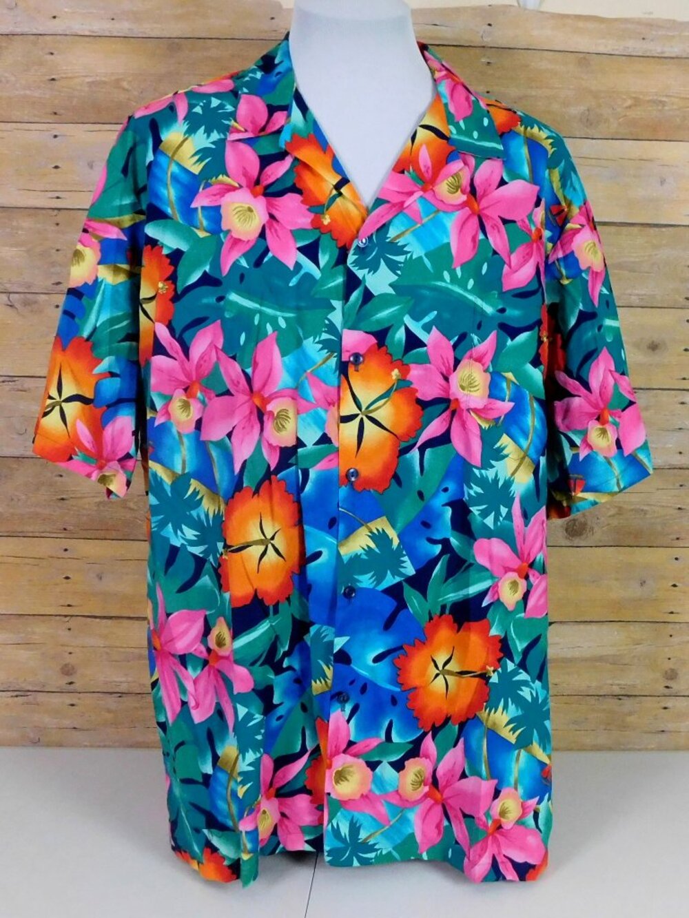 Hilo Hattie Hawaiian Shirt Mens 3XL Multicolor Floral Vintage